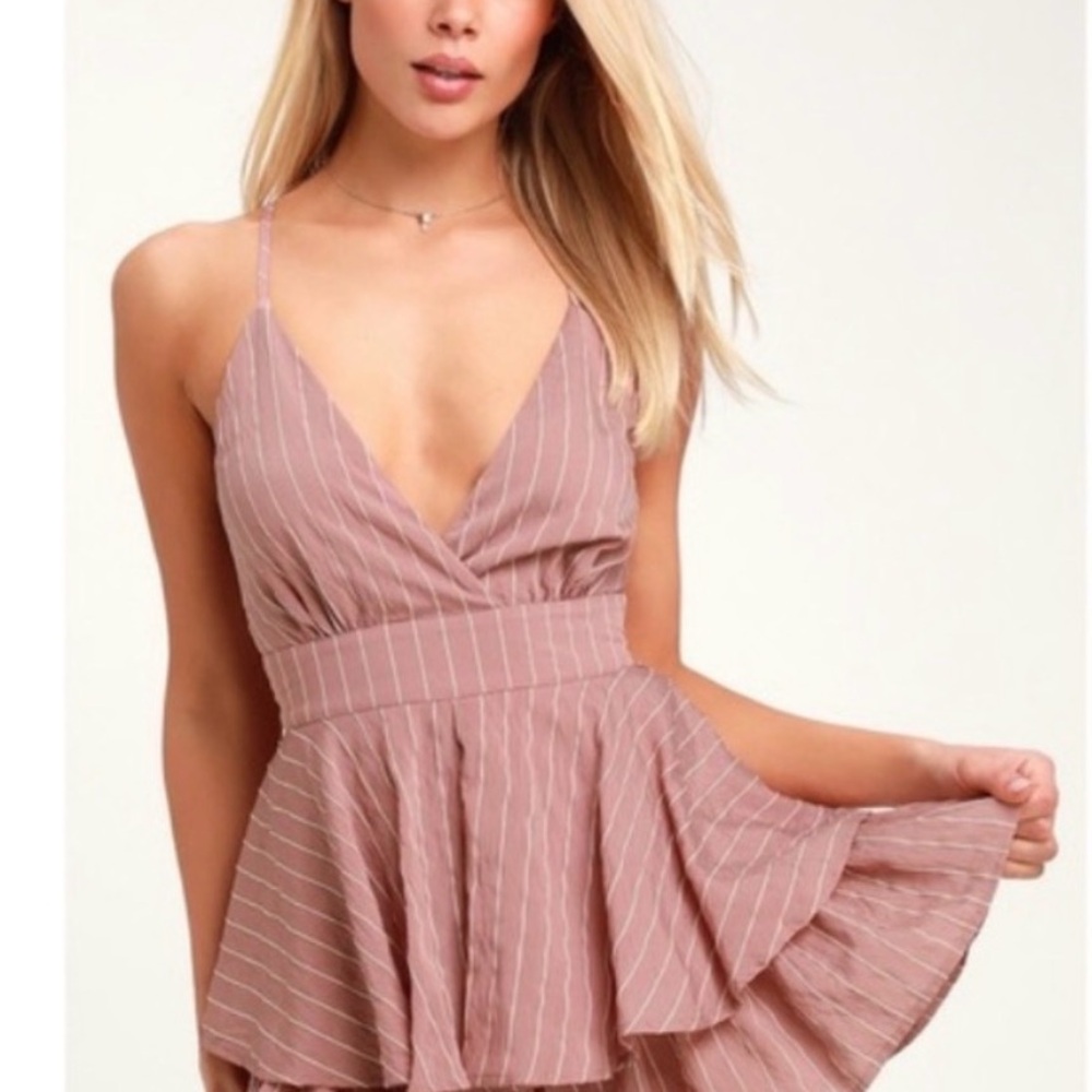 Lulu's RUFFLE AND FLOW MAUVE STRIPED JUMPER